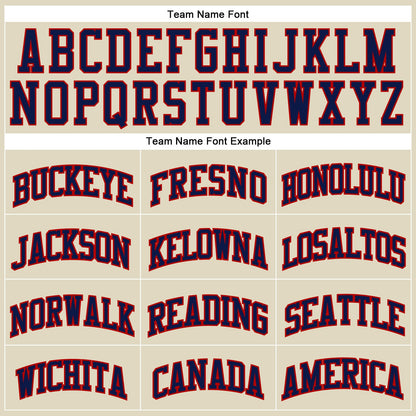 Custom Cream Navy Pinstripe Navy-Red Authentic Basketball Jersey - Sky-Custom