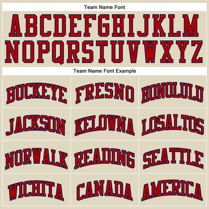 Custom Cream Navy Pinstripe Red Authentic Basketball Jersey - Sky-Custom