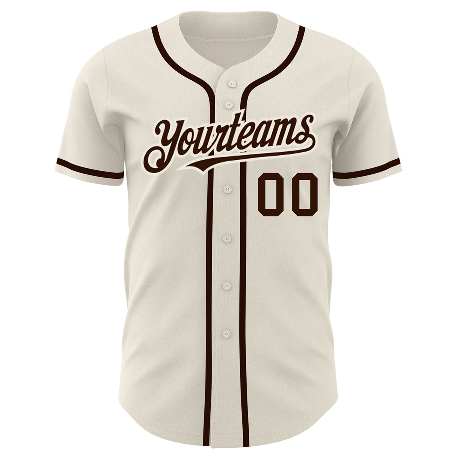 Custom Cream Brown Authentic Baseball Jersey - Sky-Custom