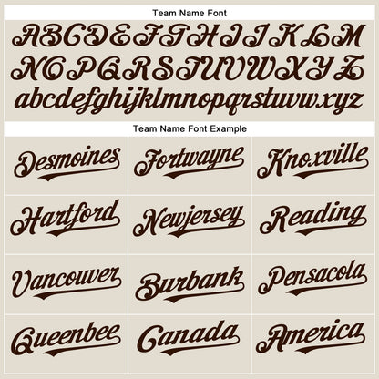 Custom Cream Brown Authentic Baseball Jersey - Sky-Custom