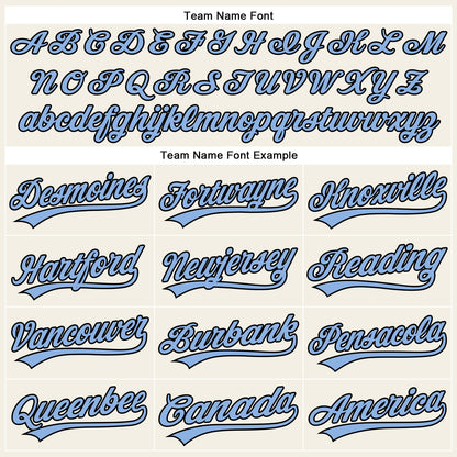 Custom Cream Light Blue Pinstripe Black Authentic Baseball Jersey - Sky-Custom