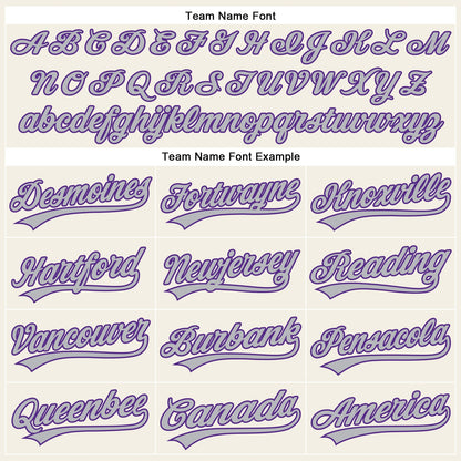Custom Cream Gray Pinstripe Purple Authentic Baseball Jersey - Sky-Custom
