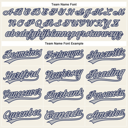Custom Cream Gray Pinstripe Navy Authentic Baseball Jersey - Sky-Custom