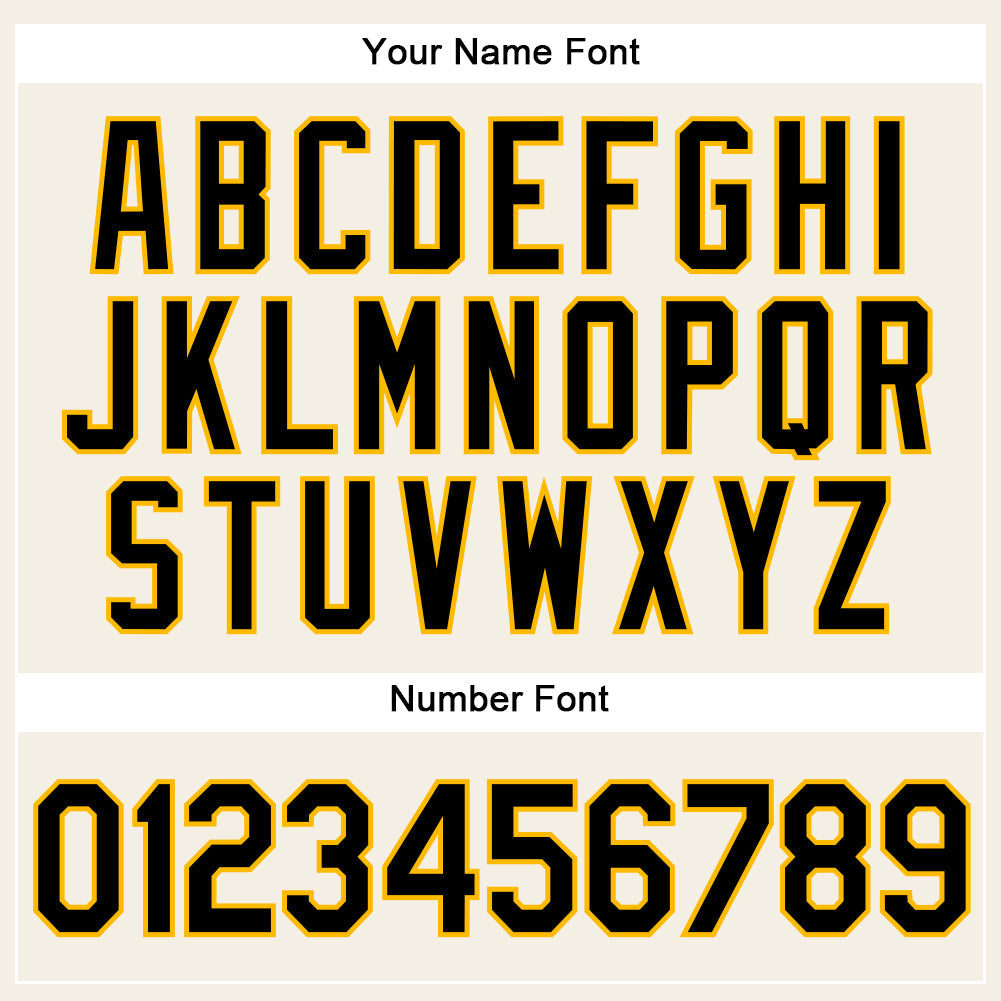 Custom Cream Black Pinstripe Gold Authentic Baseball Jersey - Sky-Custom