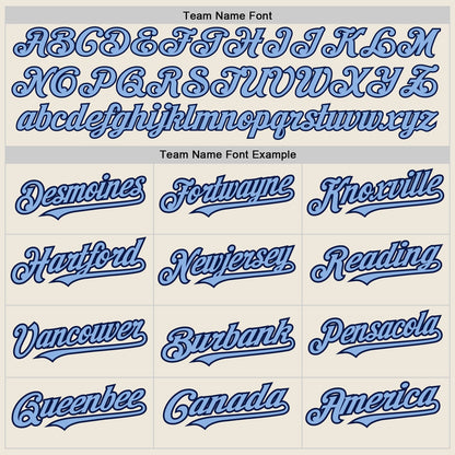 Custom Cream Navy Pinstripe Light Blue Authentic Baseball Jersey - Sky-Custom