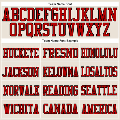 Custom Cream Red-Black Mesh Authentic Football Jersey - Sky-Custom