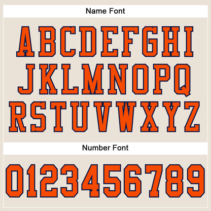 Custom Cream Orange-Navy Mesh Authentic Football Jersey - Sky-Custom