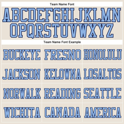 Custom Cream Light Blue-Navy Mesh Authentic Football Jersey - Sky-Custom