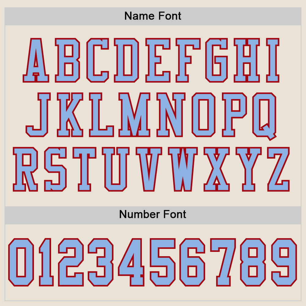 Custom Cream Light Blue-Red Mesh Authentic Football Jersey - Sky-Custom