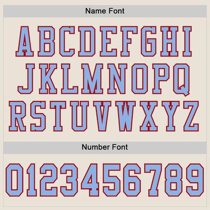 Custom Cream Light Blue-Red Mesh Authentic Football Jersey - Sky-Custom