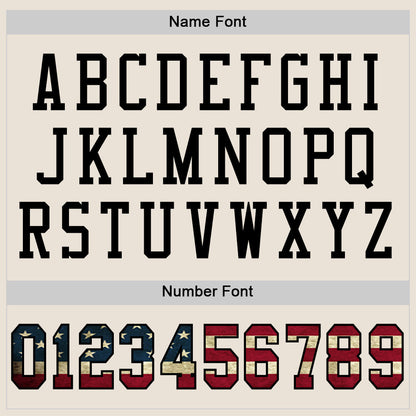 Custom Cream Vintage USA Flag-Black Mesh Authentic Football Jersey - Sky-Custom