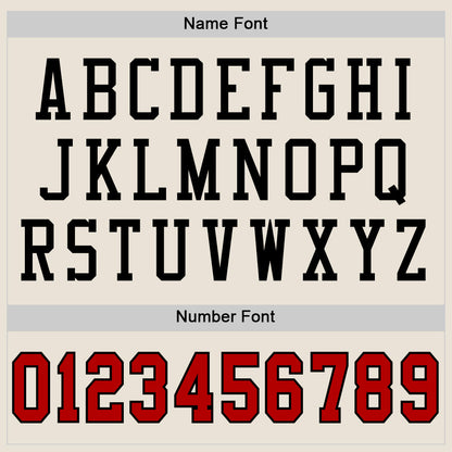 Custom Cream Red-Black Mesh Authentic Football Jersey - Sky-Custom