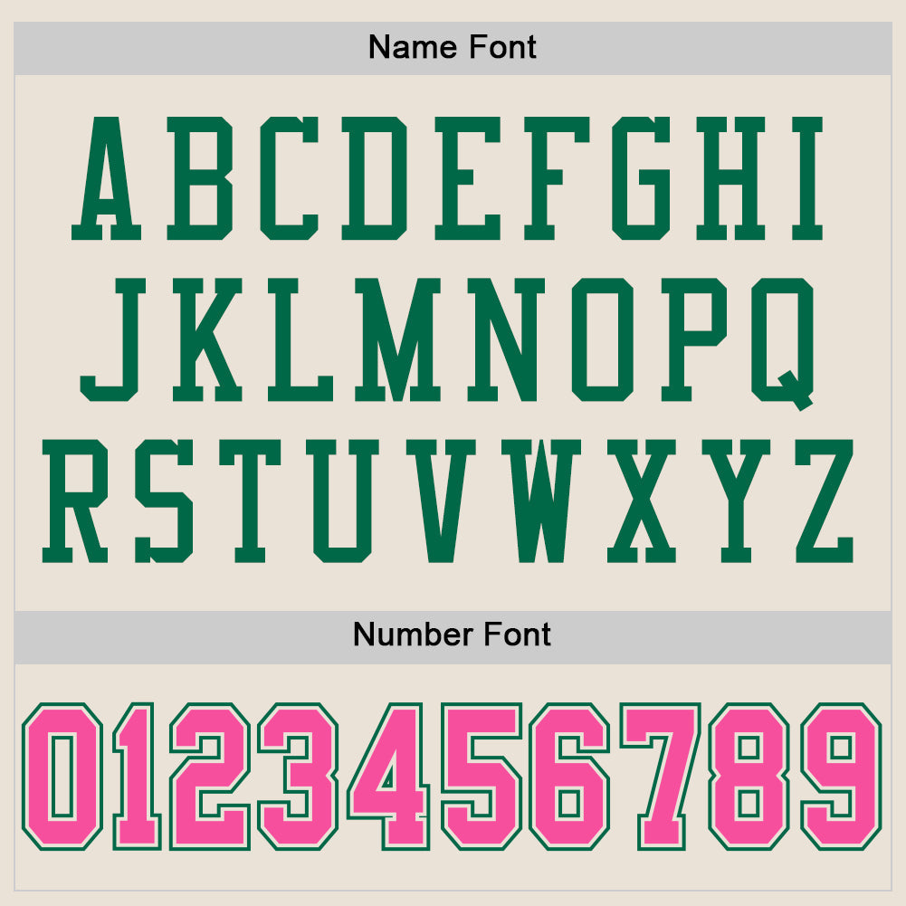 Custom Cream Pink-Kelly Green Mesh Authentic Football Jersey - Sky-Custom