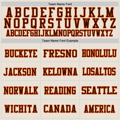 Custom Cream Brown-Orange Mesh Authentic Football Jersey - Sky-Custom