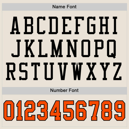 Custom Cream Orange-Black Mesh Authentic Football Jersey - Sky-Custom