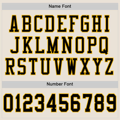 Custom Cream Black-Gold Mesh Authentic Football Jersey - Sky-Custom