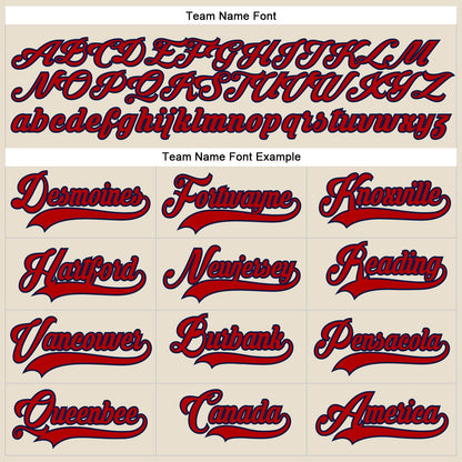 Custom Cream Red-Navy Hockey Lace Neck Jersey - Sky-Custom