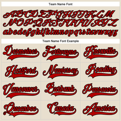 Custom Cream Red-Black Hockey Lace Neck Jersey - Sky-Custom