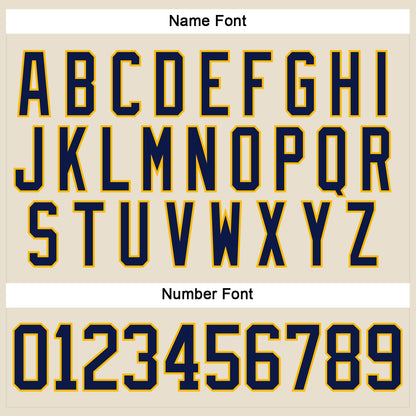 Custom Cream Navy-Gold Hockey Lace Neck Jersey - Sky-Custom
