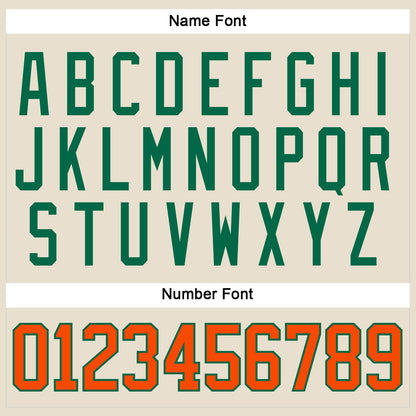 Custom Cream Orange-Kelly Green Hockey Lace Neck Jersey - Sky-Custom