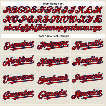 Custom Cream Red-Navy Authentic Baseball Jersey - Sky-Custom