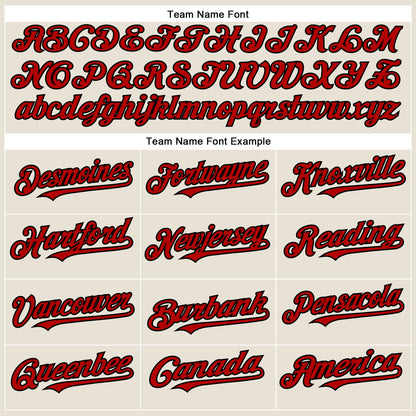 Custom Cream Red-Black Authentic Baseball Jersey - Sky-Custom