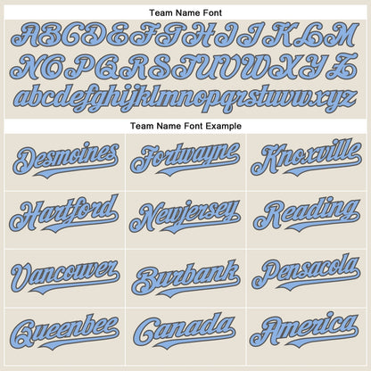 Custom Cream Light Blue-Steel Gray Authentic Baseball Jersey - Sky-Custom
