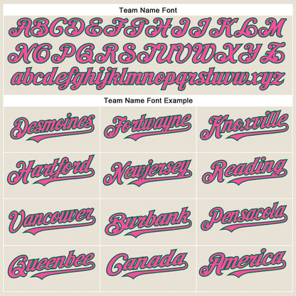 Custom Cream Pink-Kelly Green Authentic Baseball Jersey - Sky-Custom