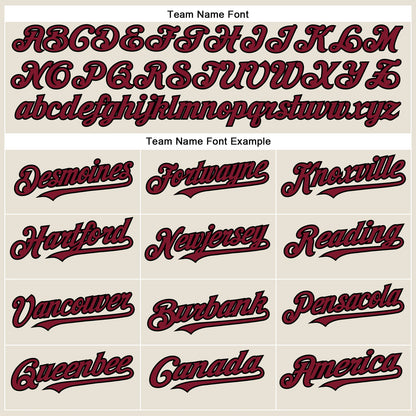 Custom Cream Crimson-Black Authentic Baseball Jersey - Sky-Custom