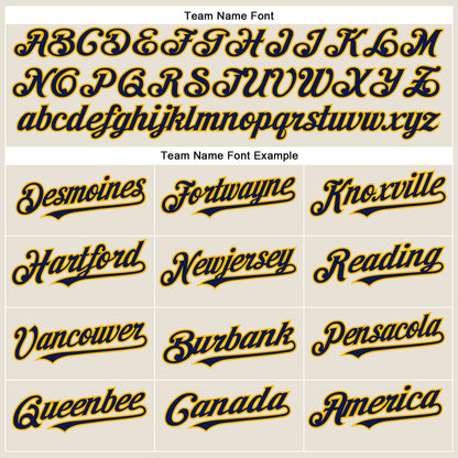 Custom Cream Navy-Gold Authentic Baseball Jersey - Sky-Custom