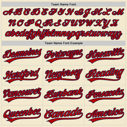 Custom Cream Red-Navy Authentic Throwback Baseball Jersey - Sky-Custom