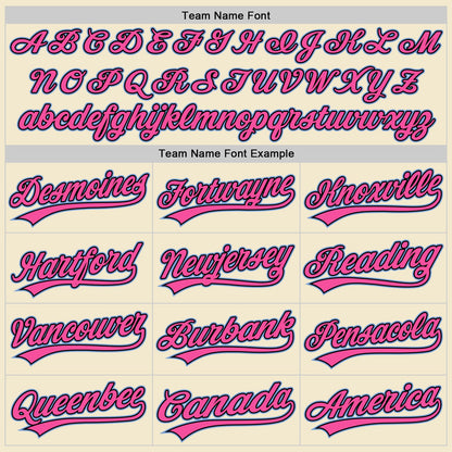 Custom Cream Pink Black-Light Blue Authentic Throwback Baseball Jersey - Sky-Custom
