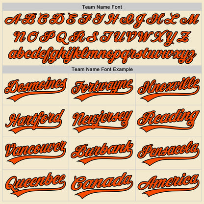 Custom Cream Orange-Black Authentic Throwback Baseball Jersey - Sky-Custom
