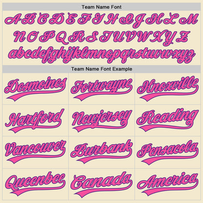 Custom Cream Purple Pink-Black Authentic Throwback Baseball Jersey - Sky-Custom