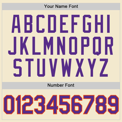 Custom Cream Purple-Orange Authentic Throwback Baseball Jersey - Sky-Custom