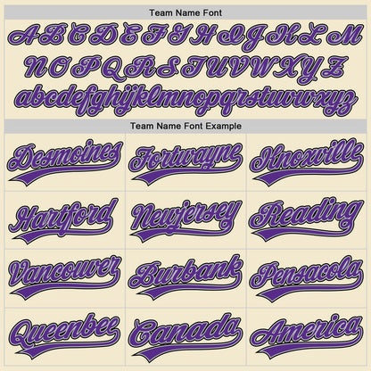 Custom Cream Purple Gray-Black Authentic Throwback Baseball Jersey - Sky-Custom