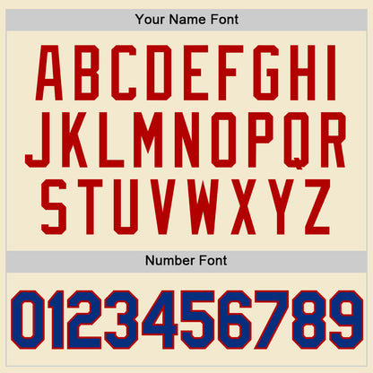 Custom Cream Royal-Red Authentic Throwback Baseball Jersey - Sky-Custom