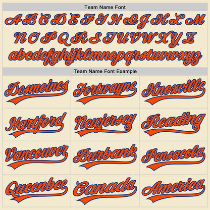 Custom Cream Orange-Royal Authentic Throwback Baseball Jersey - Sky-Custom