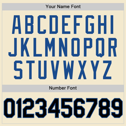 Custom Cream Black-Blue Authentic Throwback Baseball Jersey - Sky-Custom