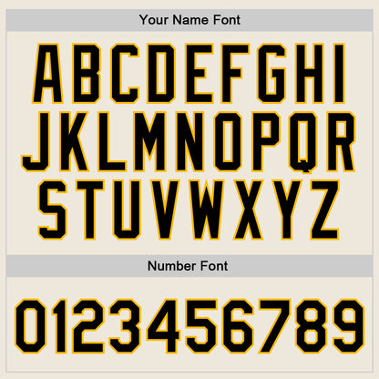 Custom Cream Black-Gold Authentic Throwback Basketball Jersey - Sky-Custom