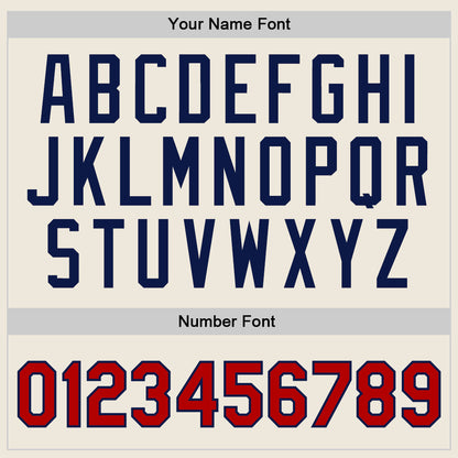 Custom Cream Red-Navy Authentic Throwback Basketball Jersey - Sky-Custom