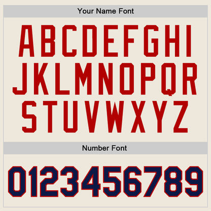 Custom Cream Navy-Red Authentic Throwback Basketball Jersey - Sky-Custom