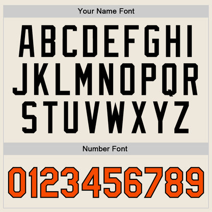 Custom Cream Orange-Black Authentic Throwback Basketball Jersey - Sky-Custom