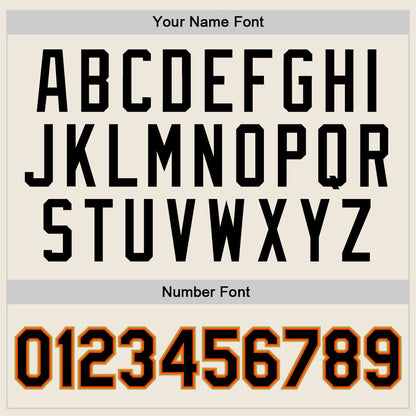 Custom Cream Black Orange-Old Gold Authentic Throwback Basketball Jersey - Sky-Custom