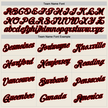 Custom Cream Black-Red Authentic Throwback Basketball Jersey - Sky-Custom