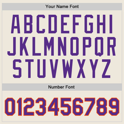 Custom Cream Purple-Orange Authentic Throwback Basketball Jersey - Sky-Custom