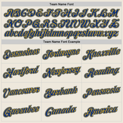 Custom Cream Royal-Gold Authentic Throwback Basketball Jersey - Sky-Custom