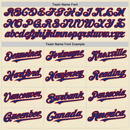 Custom Cream Royal-Red Mesh Authentic Throwback Baseball Jersey - Sky-Custom