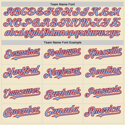 Custom Cream Light Blue-Red Mesh Authentic Throwback Baseball Jersey - Sky-Custom