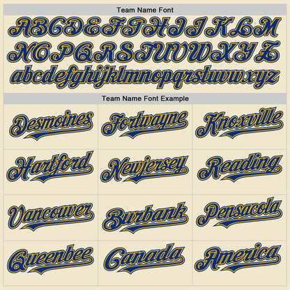 Custom Cream Royal-Gold Mesh Authentic Throwback Baseball Jersey - Sky-Custom